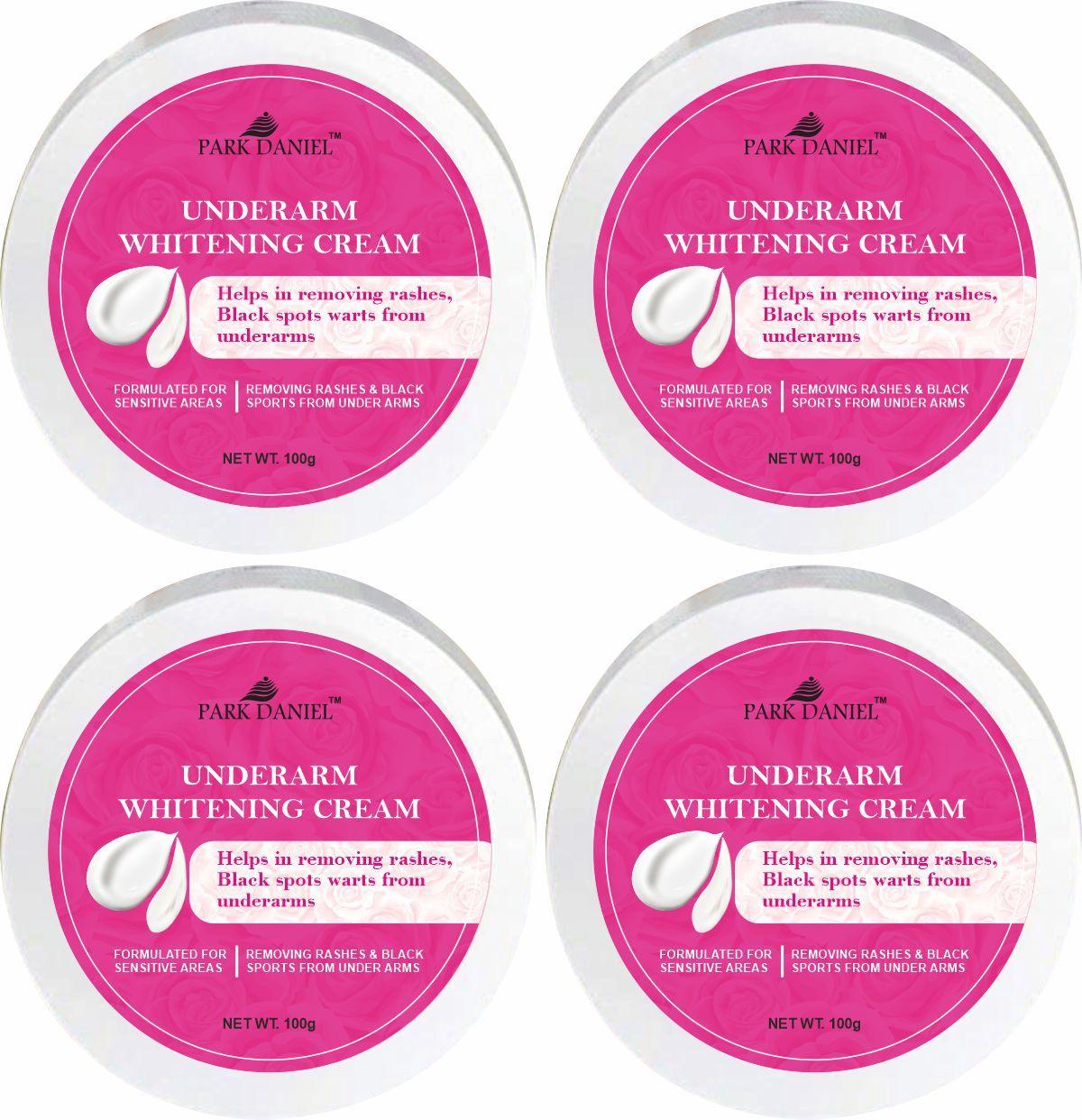 Park Daniel Underarms Darkness Lightening Cream Enriched with Kojic Acid, Nicinamide For Skin Pack of 4 of (100 grams)