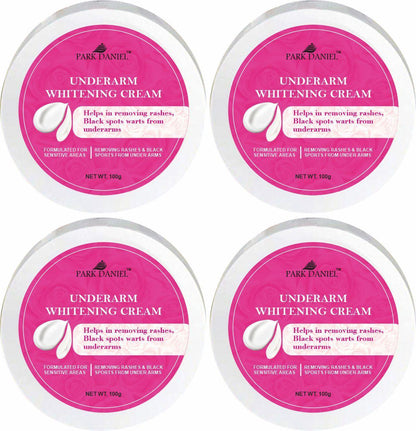 Park Daniel Underarms Darkness Lightening Cream Enriched with Kojic Acid, Nicinamide For Skin Pack of 4 of (100 grams)