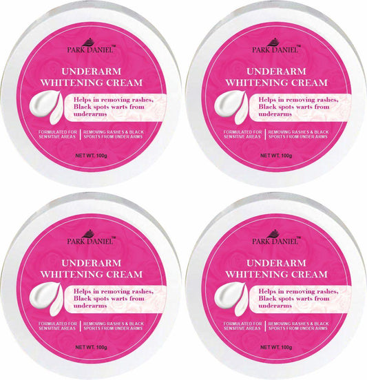 Park Daniel Underarms Darkness Lightening Cream Enriched with Kojic Acid, Nicinamide For Skin Pack of 4 of (100 grams)