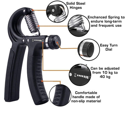 Gym Utility - Adjustable Hand Grip Strengthener, Finger Strength Trainer for Men & Women Gym Workout