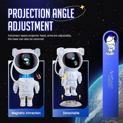 Astronaut Galaxy Projector - 360° Magnetic Head Rotation with Remote Control